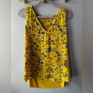 Tempted Hearts Los Angeles Yellow Floral Sleeveless Top Size 1X